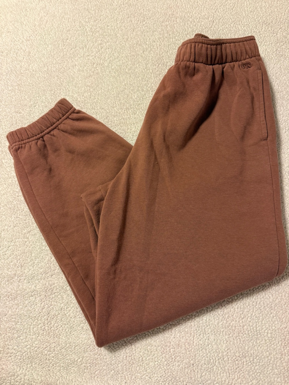 DSG Burnt Sienna High-Waisted Jogger Sweatpants - Cozy Fleece Loungewear